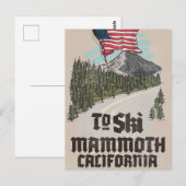 カリフォルニア・マンモスでスキーを ポストカード (正面/裏面)