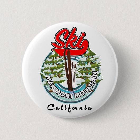 カリフォルニア マンモスマウンテンのスキーロゴ 缶バッジ (正面)
