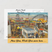 カリフォルニア、ミッションビーチ ポストカード (正面/裏面)