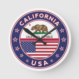 カリフォルニア ラウンド壁時計