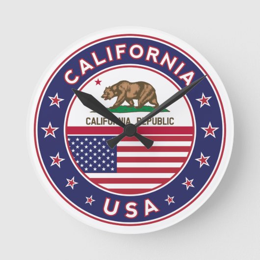 カリフォルニア ラウンド壁時計 (正面)