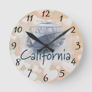 カリフォルニア・ラウンド・クロック ラウンド壁時計