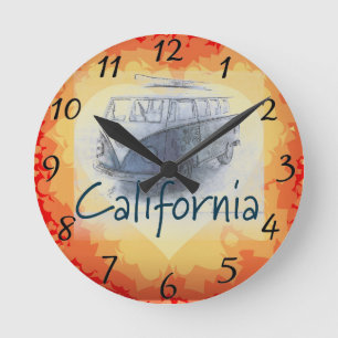 カリフォルニア・ラウンド・クロック ラウンド壁時計