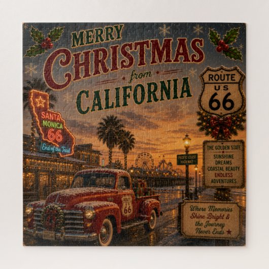 カリフォルニア ルート66 クリスマスの夜 ジグソーパズル (縦)