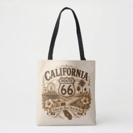 カリフォルニア ルート66 Where The Road Meets The Sea トートバッグ