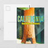 カリフォルニア、レッドウッドフォレスト、ビッグツリー、セコイア ポストカード (正面/裏面)
