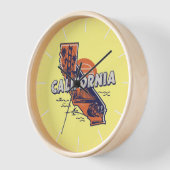 カリフォルニア レトロ州のシルエット 壁時計 (傾斜)