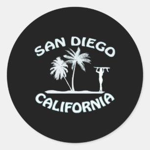 カリフォルニア レトロ サーフィン ビーチ サーフ ガール サンディエゴ ラウンドシール