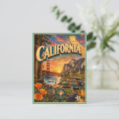 カリフォルニア レトロ トラベル お土産 ポストカード (スタンド正面)
