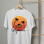 カリフォルニア レトロ 70s 夕日 ヤシの木 tシャツ