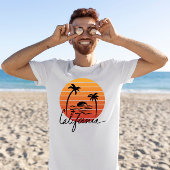 カリフォルニア レトロ 70s 夕日 ヤシの木 tシャツ