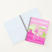 カリフォルニア、ロサンゼルス、旅行アート、名門私立校風のピンク ノートブック (内部)