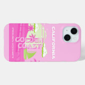 カリフォルニア、ロサンゼルス、旅行アート、名門私立校風のピンク Case-Mate iPhoneケース (裏面 (横))