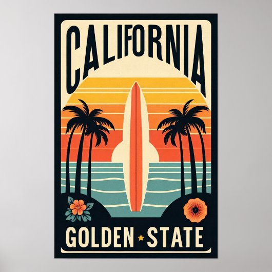 カリフォルニア ヴィンテージ トラベル ポスター (正面)