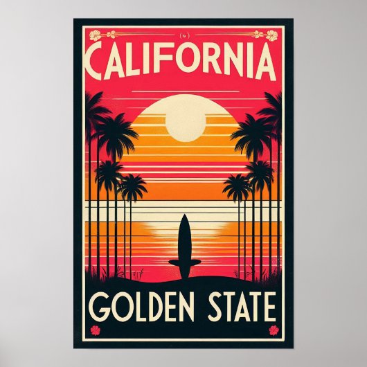 カリフォルニア ヴィンテージ トラベル ポスター (正面)