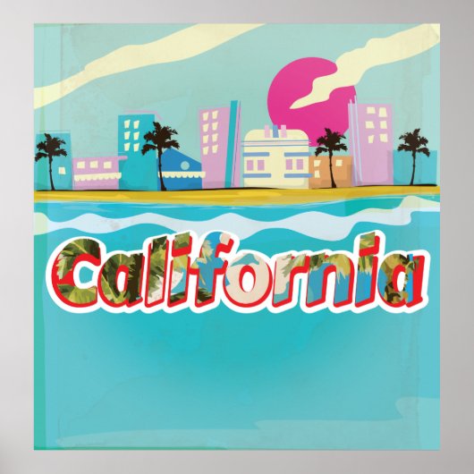 カリフォルニア ヴィンテージ バケーション ポスター (正面)