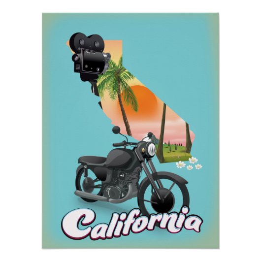 カリフォルニア ヴィンテージ 旅行 ポスター (正面)