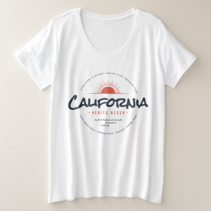 カリフォルニア ヴェニスビーチ ヴィンテージサンセットサーフ プラスサイズTシャツ