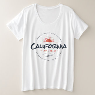 カリフォルニア ヴェニスビーチ ヴィンテージサンセットサーフ プラスサイズTシャツ