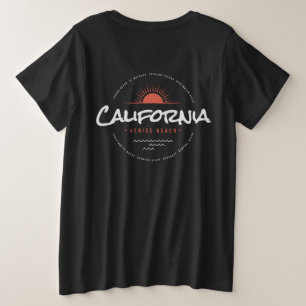 カリフォルニア ヴェニスビーチ ヴィンテージ サンセット サーフ プラスサイズTシャツ