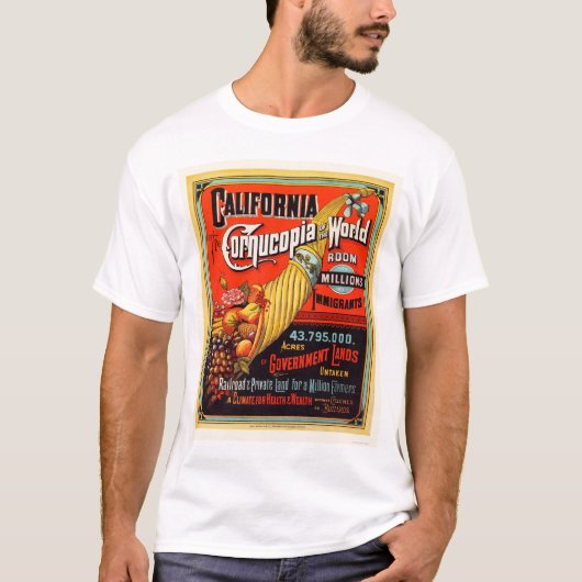 カリフォルニア-世界のコルヌコピア Tシャツ (正面)