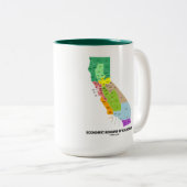 カリフォルニア(地図)の経済的な地域 ツートーンマグカップ (正面右)
