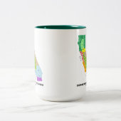 カリフォルニア(地図)の経済的な地域 ツートーンマグカップ (中央)