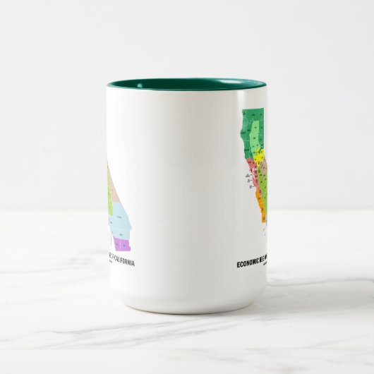 カリフォルニア(地図)の経済的な地域 ツートーンマグカップ (中央)