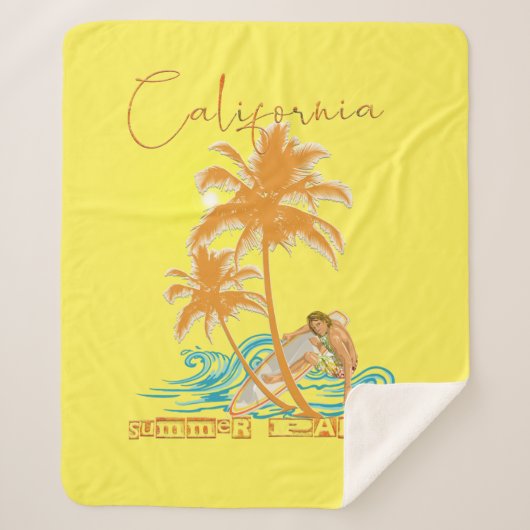 カリフォルニア、夏の楽園 シェルパブランケット (正面)