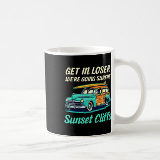 カリフォルニア 夕焼け 崖 サーフ ガール サーフィン コーヒーマグカップ