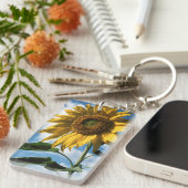 カリフォルニア、巨大なひまわり (Helianthus) 2 キーホルダー (正面右)