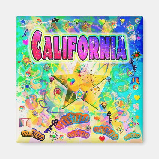 カリフォルニア 時代 時計 磁石 (正面)
