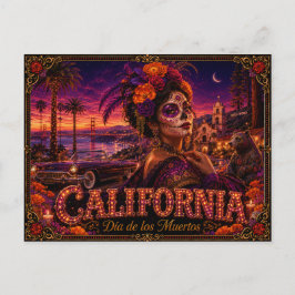カリフォルニア 死者の日 レトロ ポストカード