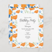 カリフォルニア 水彩 ポピー パターン    招待状 (正面/裏面)