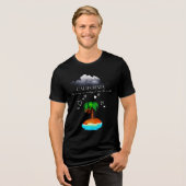 カリフォルニア、波が大地にキスするのを待っている トライブレンドTシャツ (正面全面)