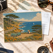カリフォルニア 海岸沿いのドライブ旅行 ヴィンテージ シーニック アート