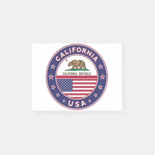 カリフォルニア、米国州、カリフォルニアTシャツ ポストイット (正面)