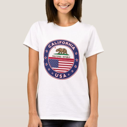カリフォルニア、米国州、カリフォルニアTシャツ Tシャツ (正面)