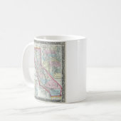 カリフォルニア(1860年)のヴィンテージの地図 コーヒーマグカップ (正面左)