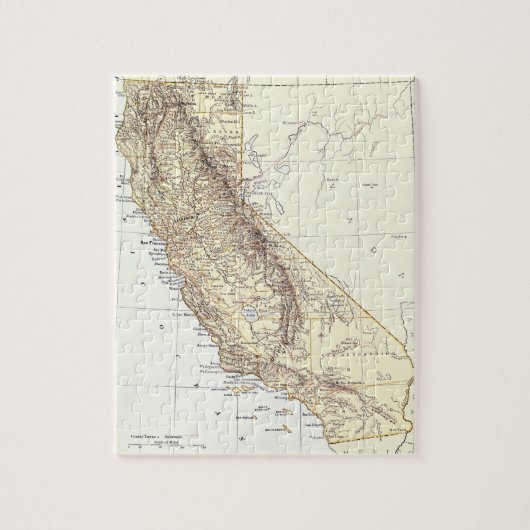 カリフォルニア(1878年)のヴィンテージの地図 ジグソーパズル (縦)