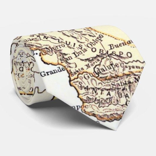 カリフォルニア(1878年)のヴィンテージの地図 ネクタイ (ロール)