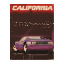 カリフォルニア 80's ネオン スーパーカー ポスター
