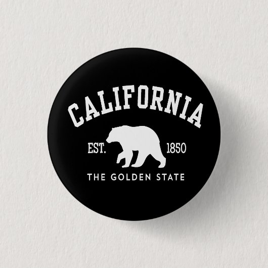 カリフォルニア CA ベア 缶バッジ (正面)