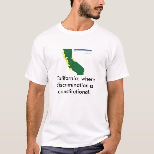 カリフォルニア: discriminatio…ところ tシャツ (正面)