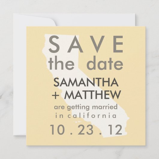 カリフォルニア Save the Date カード (正面)