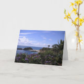 カリフォルニアDreamin -ラグナのビーチの挨拶状 カード (黄色い花)