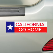 カリフォルニアGO HOME Bumper Steckerテキサス州テキサン  バンパーステッカー (車上)