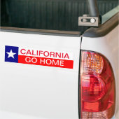 カリフォルニアGO HOME Bumper Steckerテキサス州テキサン  バンパーステッカー (トラック上)