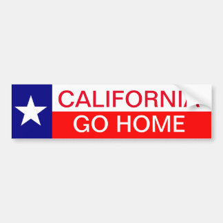 カリフォルニアGO HOME Bumper Steckerテキサス州テキサン  バンパーステッカー