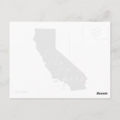 カリフォルニアIが好きこの州型の黒板 ポストカード (裏面)